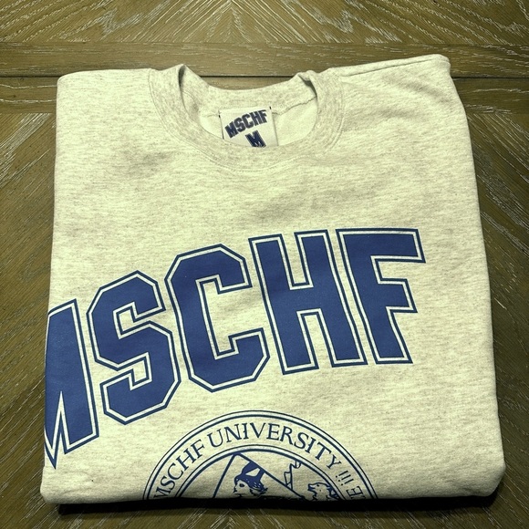 Limited Release MSCHF University Crewneck : M ( Unworn ) — Heather Gray w/ Blue - Picture 4 of 4